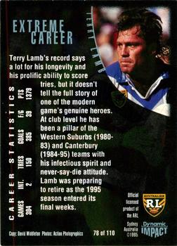 1995 Dynamic ARL Series 3 #078 Terry Lamb Back